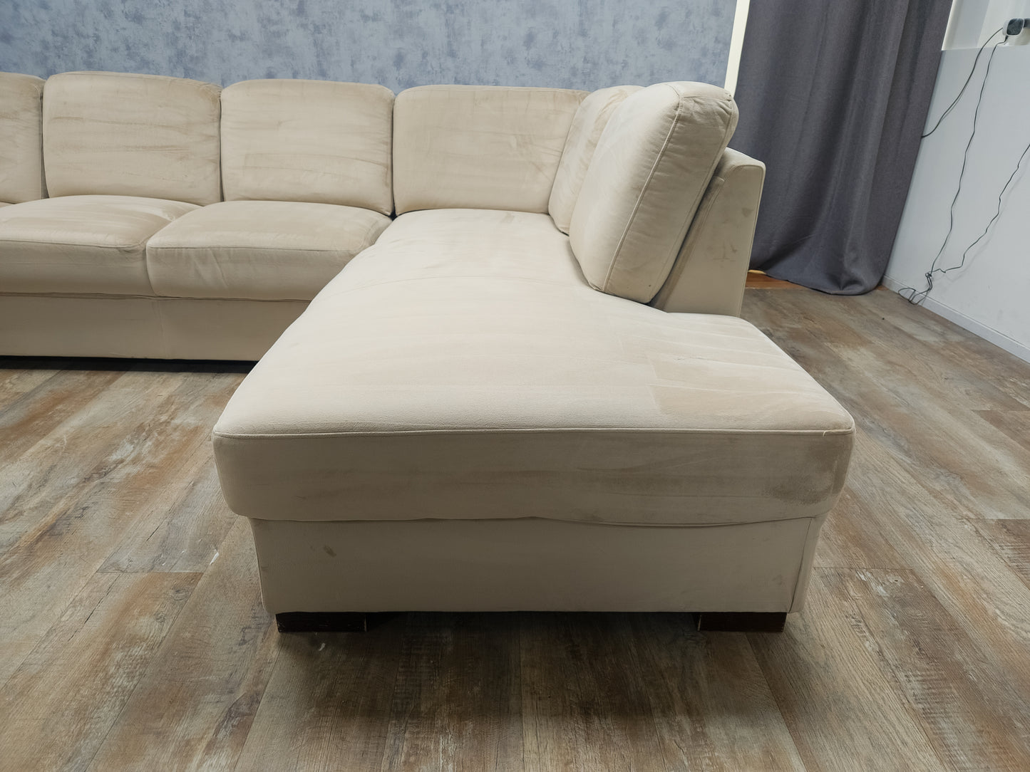 Zeer Mooi Nette Beige Velvet Hoekbank
