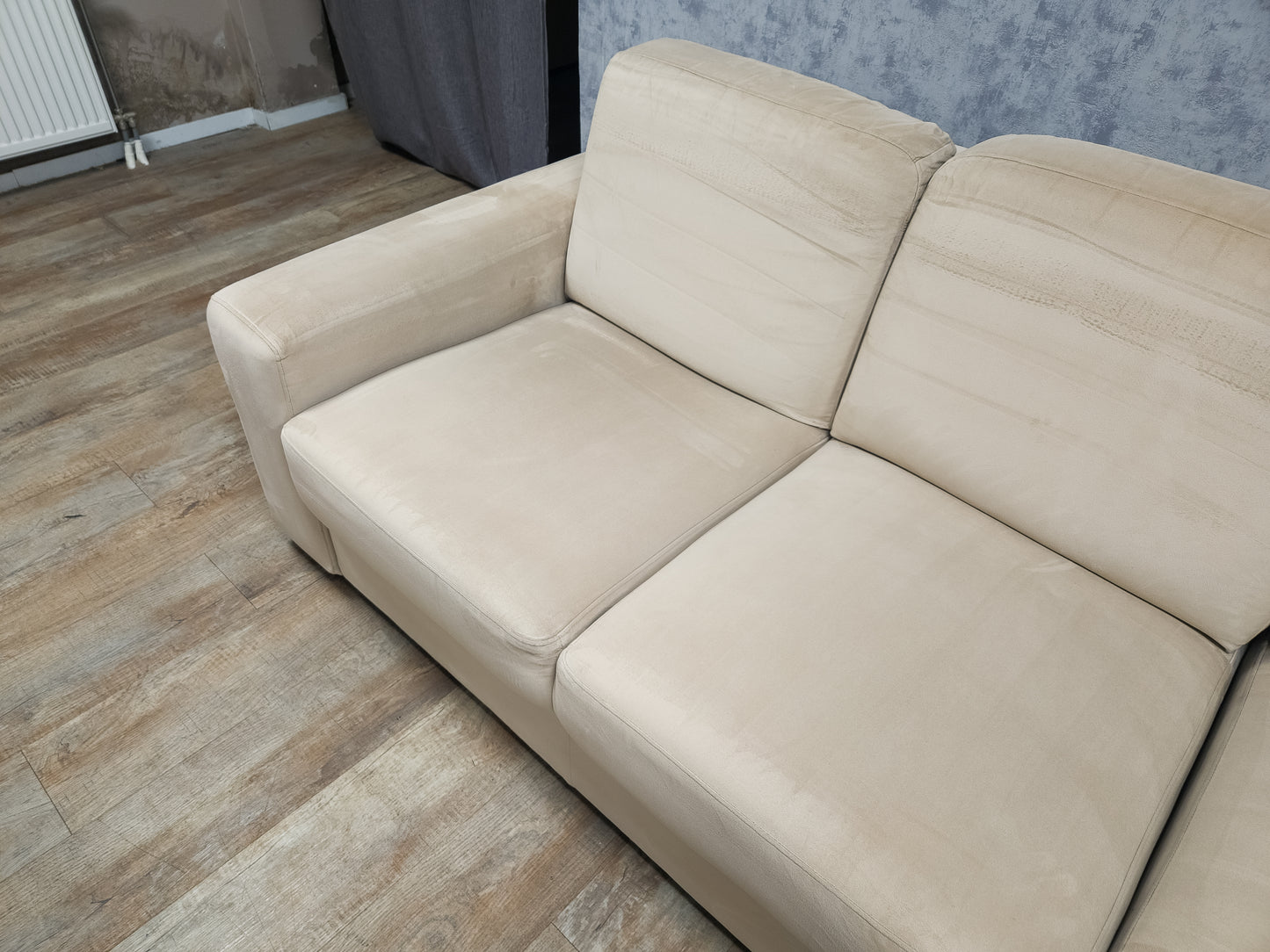 Zeer Mooi Nette Beige Velvet Hoekbank