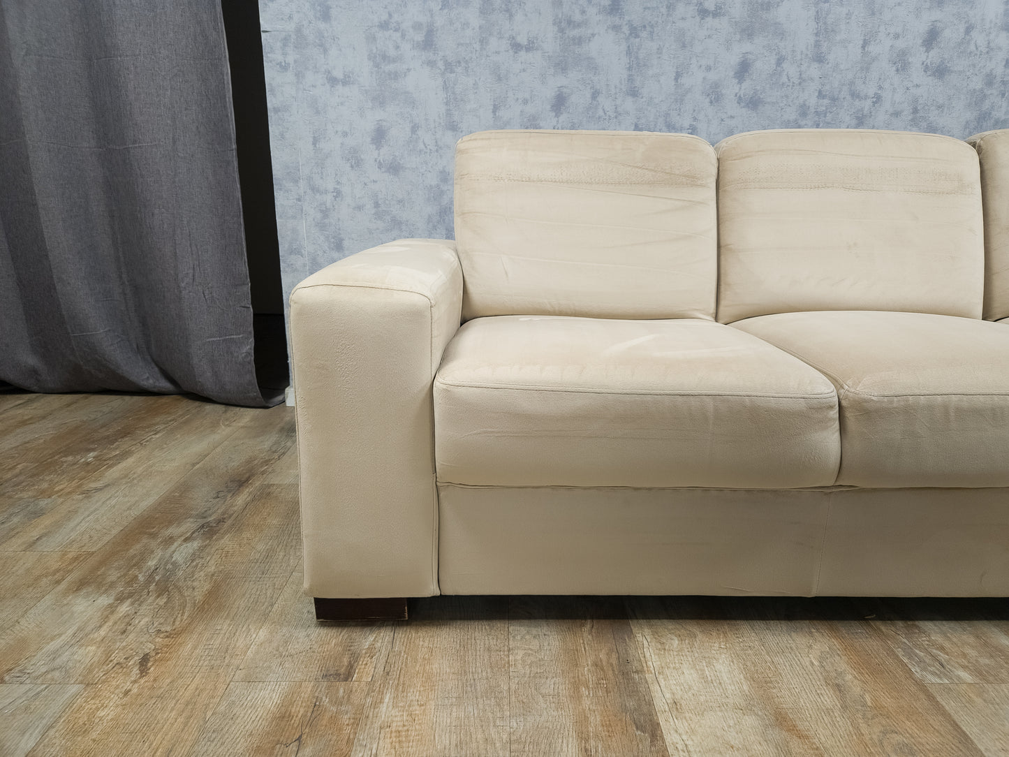 Zeer Mooi Nette Beige Velvet Hoekbank