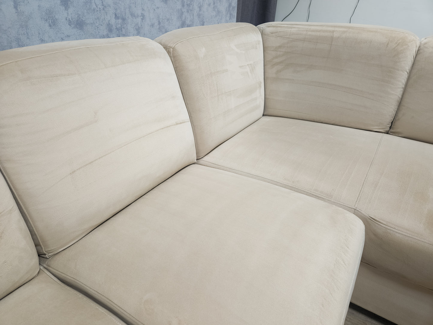 Zeer Mooi Nette Beige Velvet Hoekbank