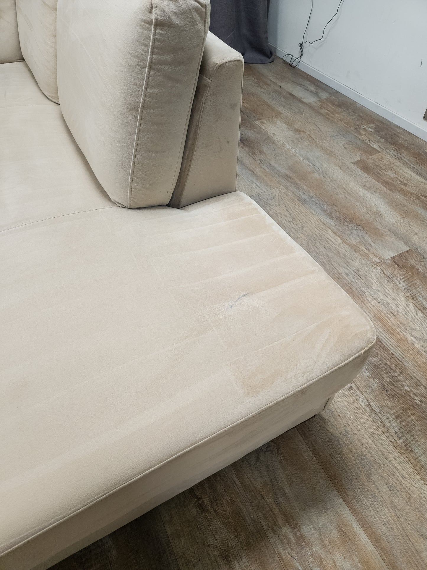 Zeer Mooi Nette Beige Velvet Hoekbank
