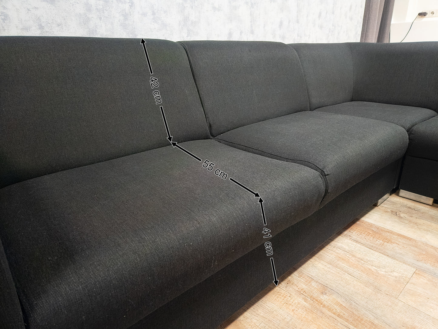Mooi Zwart Hoekbank - BanxteL - 2dehandse Bankstellen