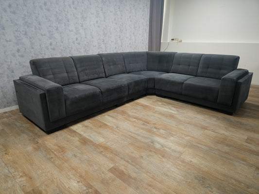 Mooi Groot Antraciet Hoekbank - BanxteL - 2dehandse Bankstellen