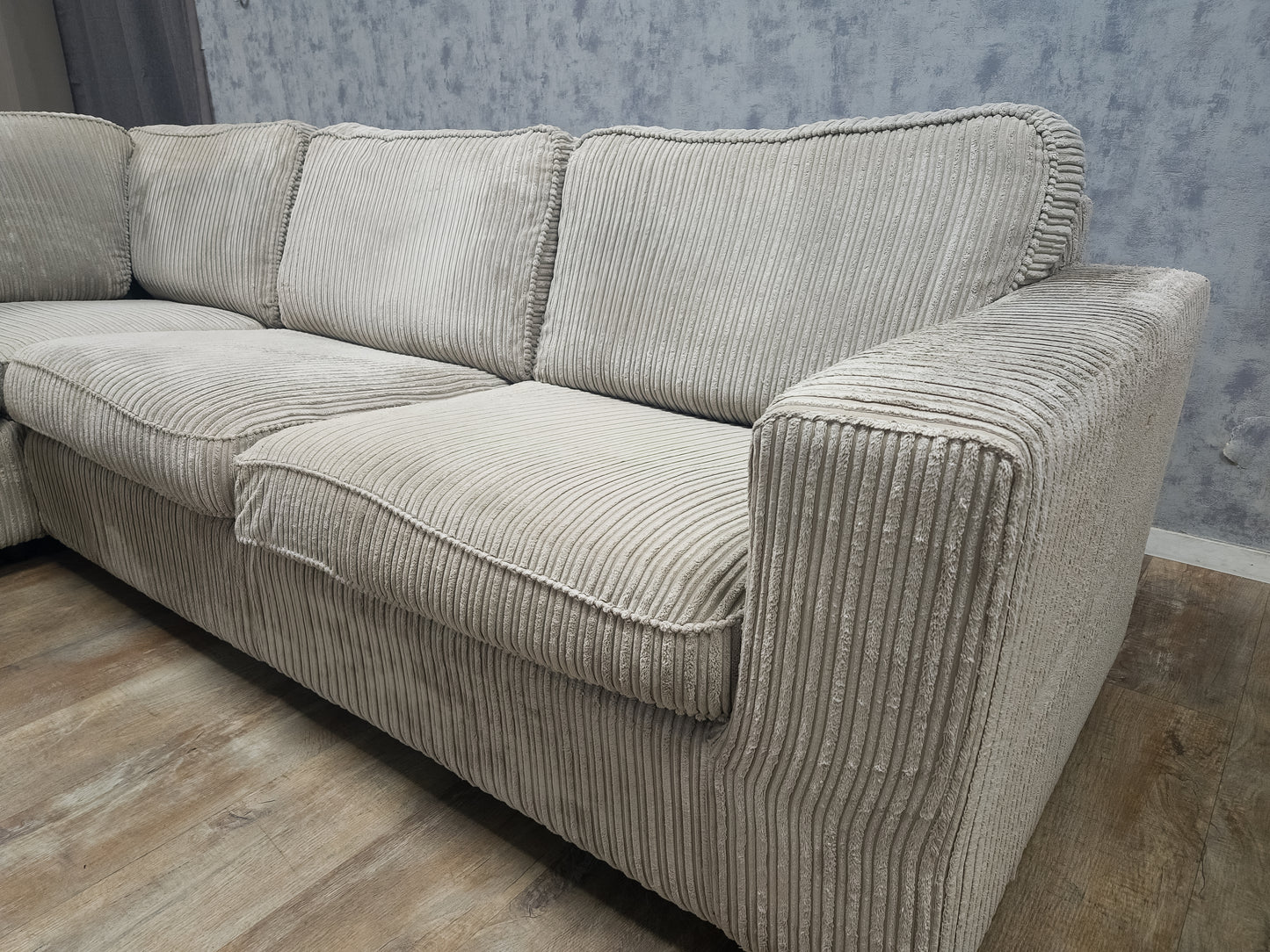 Z.G.A.N Beige Ribstof Hoekbank - BanxteL - 2dehandse Bankstellen