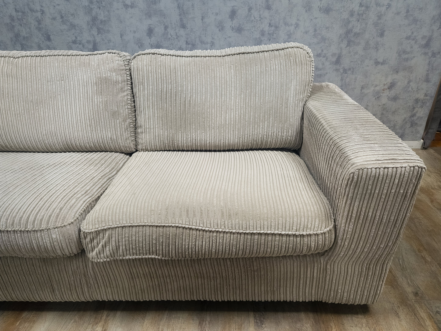 Z.G.A.N Beige Ribstof Hoekbank - BanxteL - 2dehandse Bankstellen