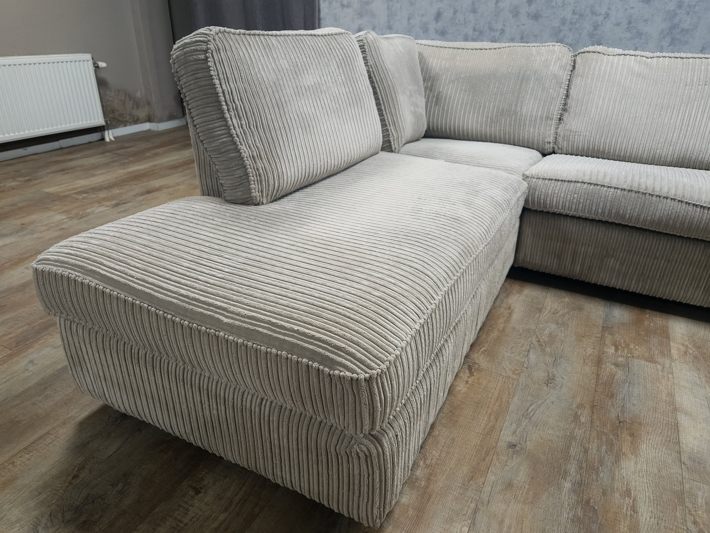 Z.G.A.N Beige Ribstof Hoekbank - BanxteL - 2dehandse Bankstellen