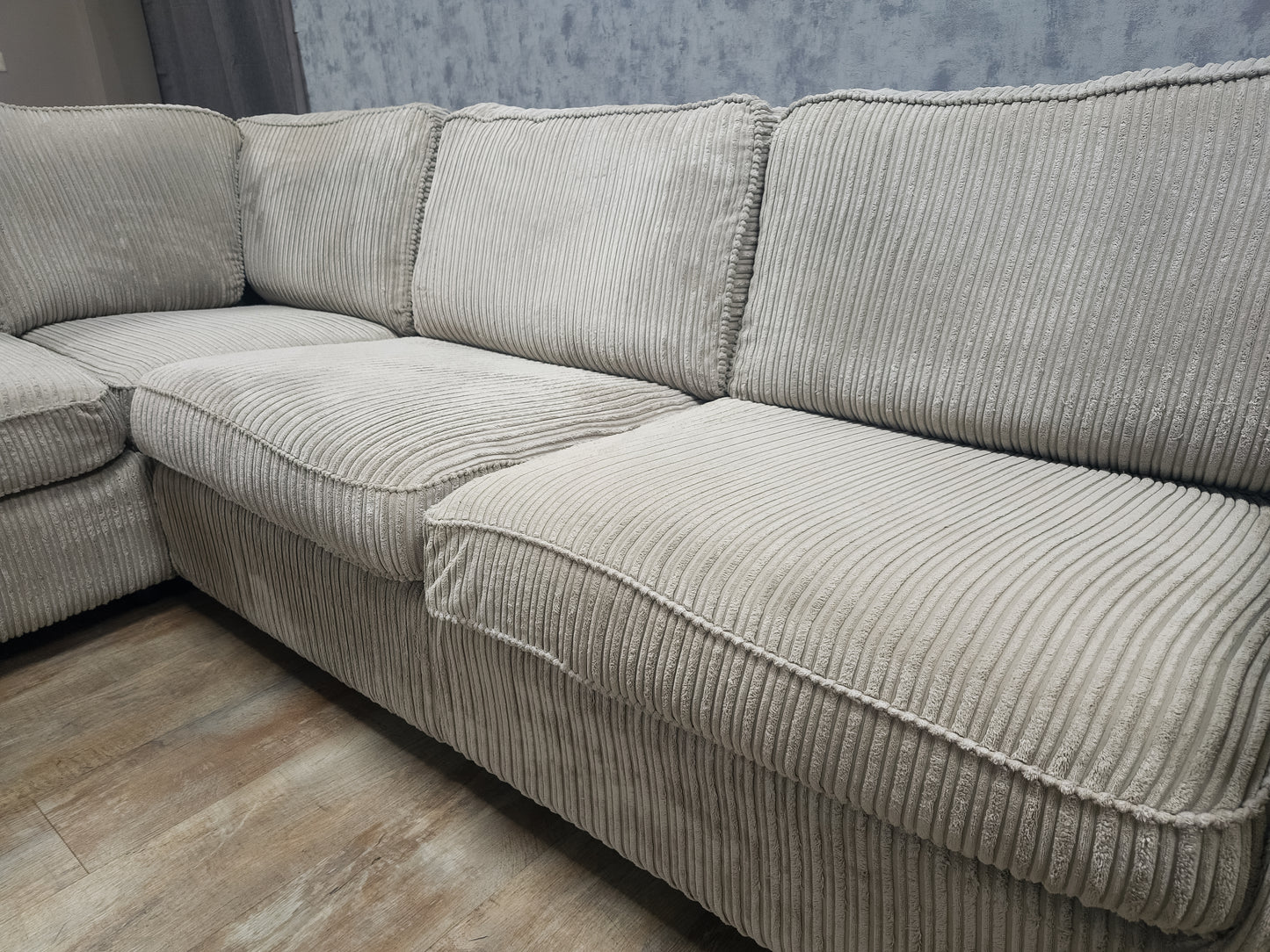 Z.G.A.N Beige Ribstof Hoekbank - BanxteL - 2dehandse Bankstellen