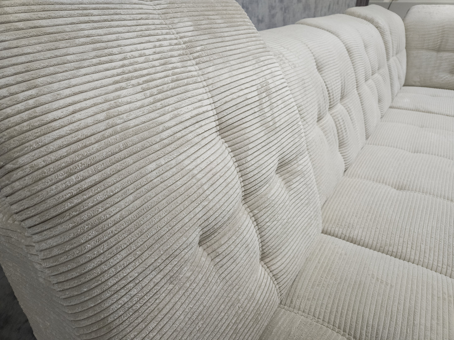 BELLA - BEIGE RIBSTOF U Bank - BanxteL - 2dehandse Bankstellen
