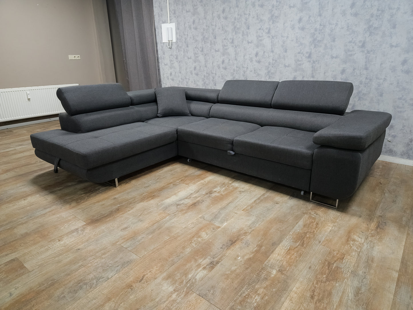 Mooi Groot Antraciet Hoekbank - BanxteL - 2dehandse Bankstellen