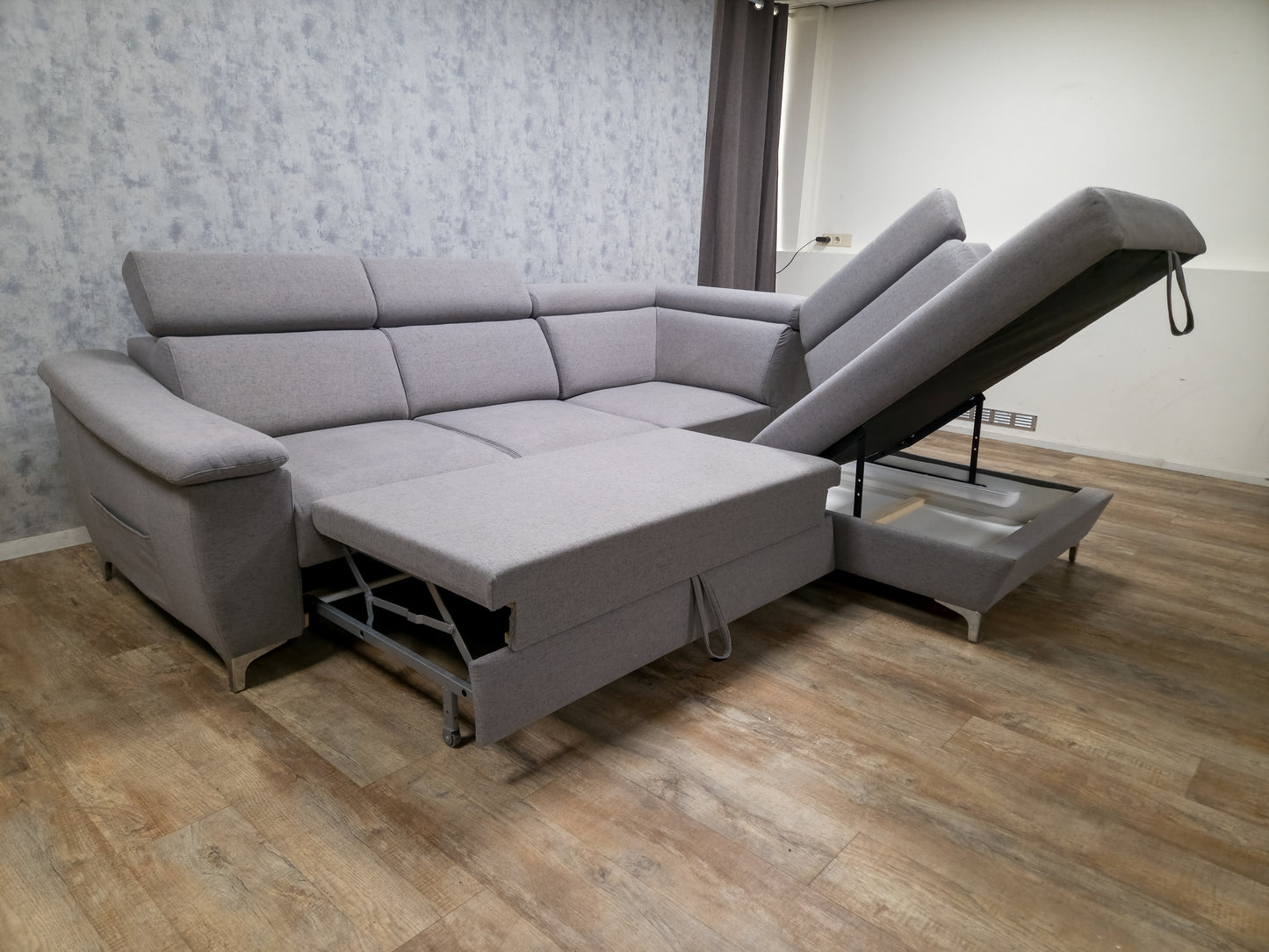 MOOI GRIJS MULTIFUNCTIONELE HOEKBANK