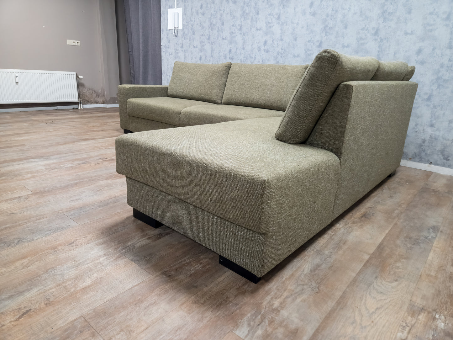 Prachtig Olijf Groene Gemeleerd Kleur Hoekbank