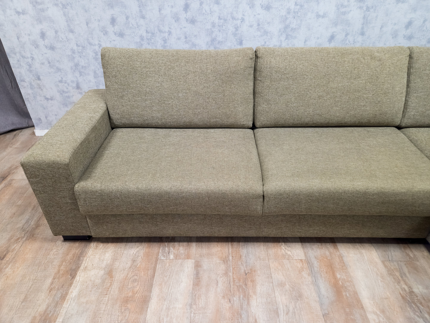 Prachtig Olijf Groene Gemeleerd Kleur Hoekbank