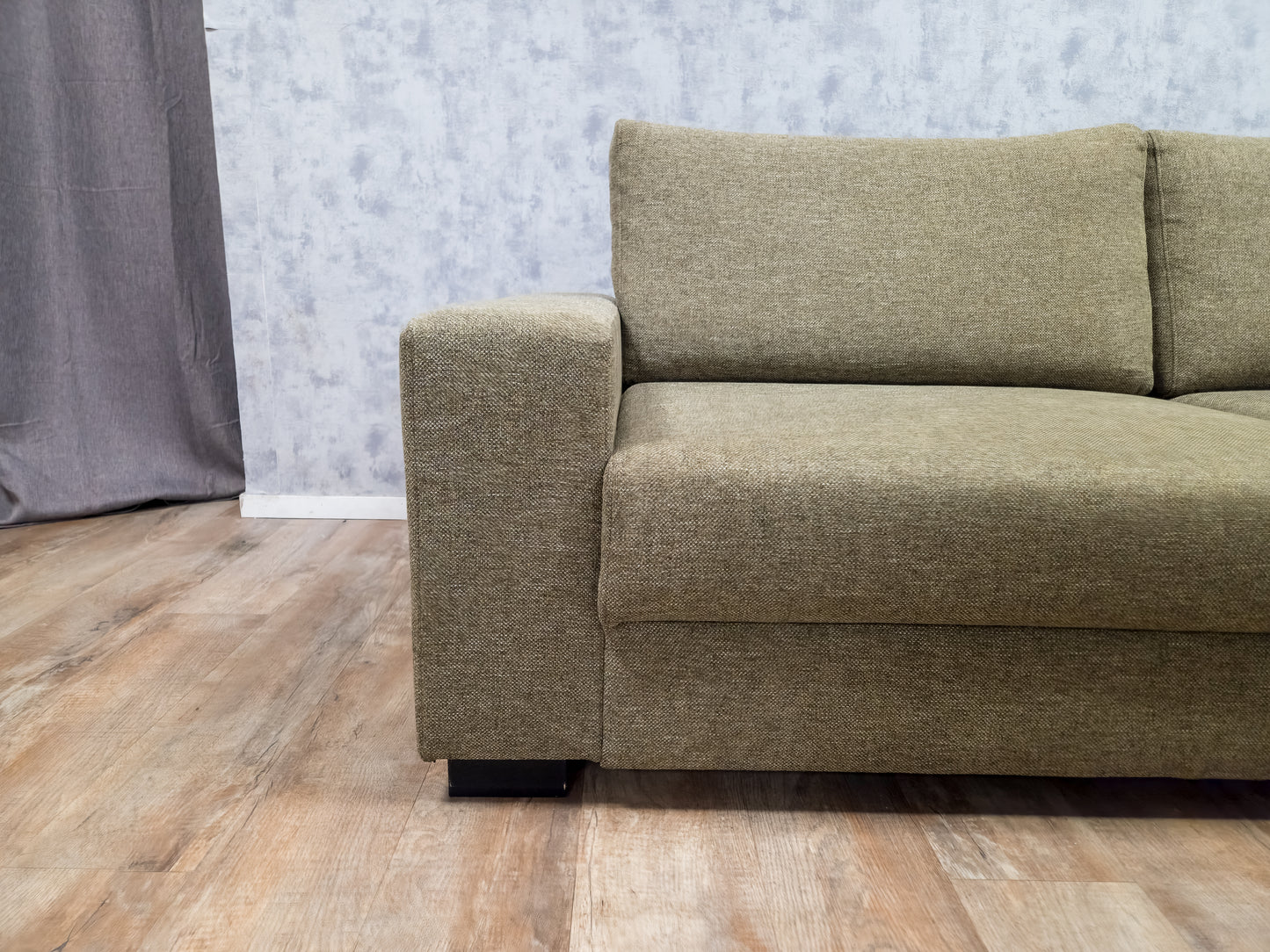 Prachtig Olijf Groene Gemeleerd Kleur Hoekbank