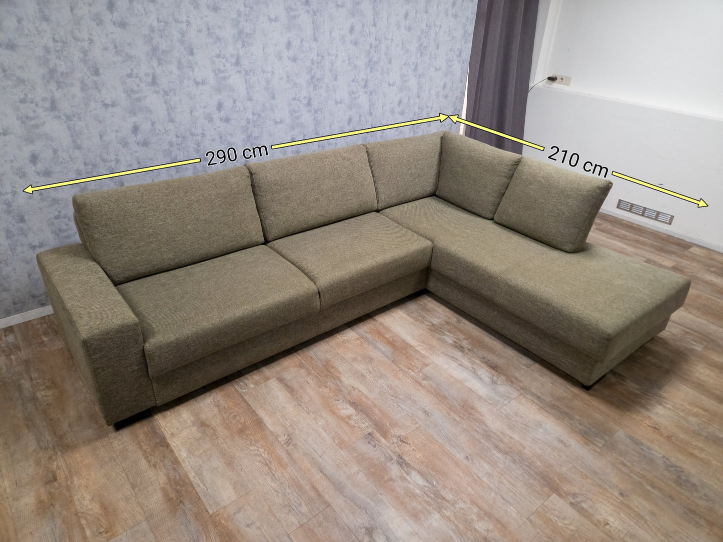 Prachtig Olijf Groene Gemeleerd Kleur Hoekbank