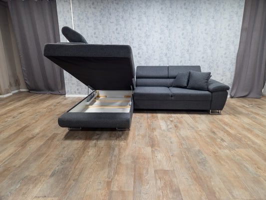 Mooi Antraciet Hoekbank met Opbergruimte