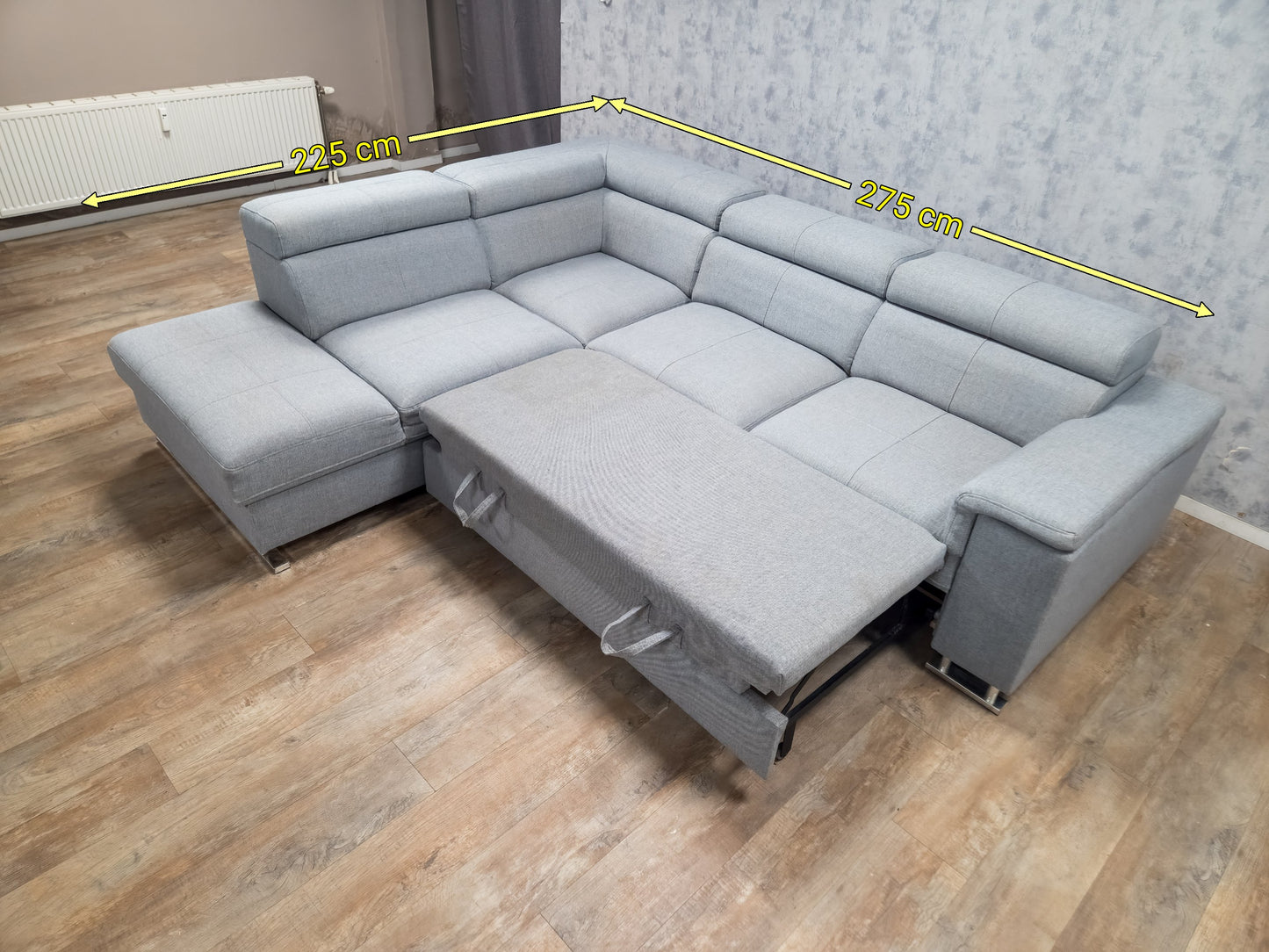 ZEER MOOI GRIJS MULTIFUNCTIONELE HOEKBANK