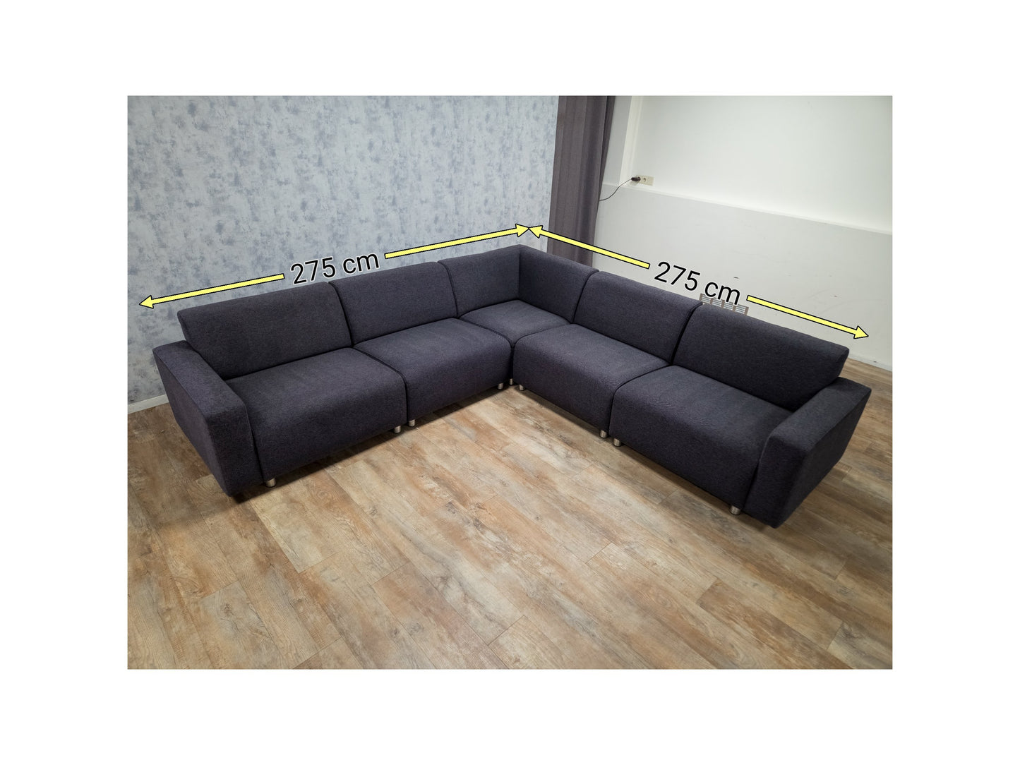 Zeer Mooi Groot Antraciet Hoekbank