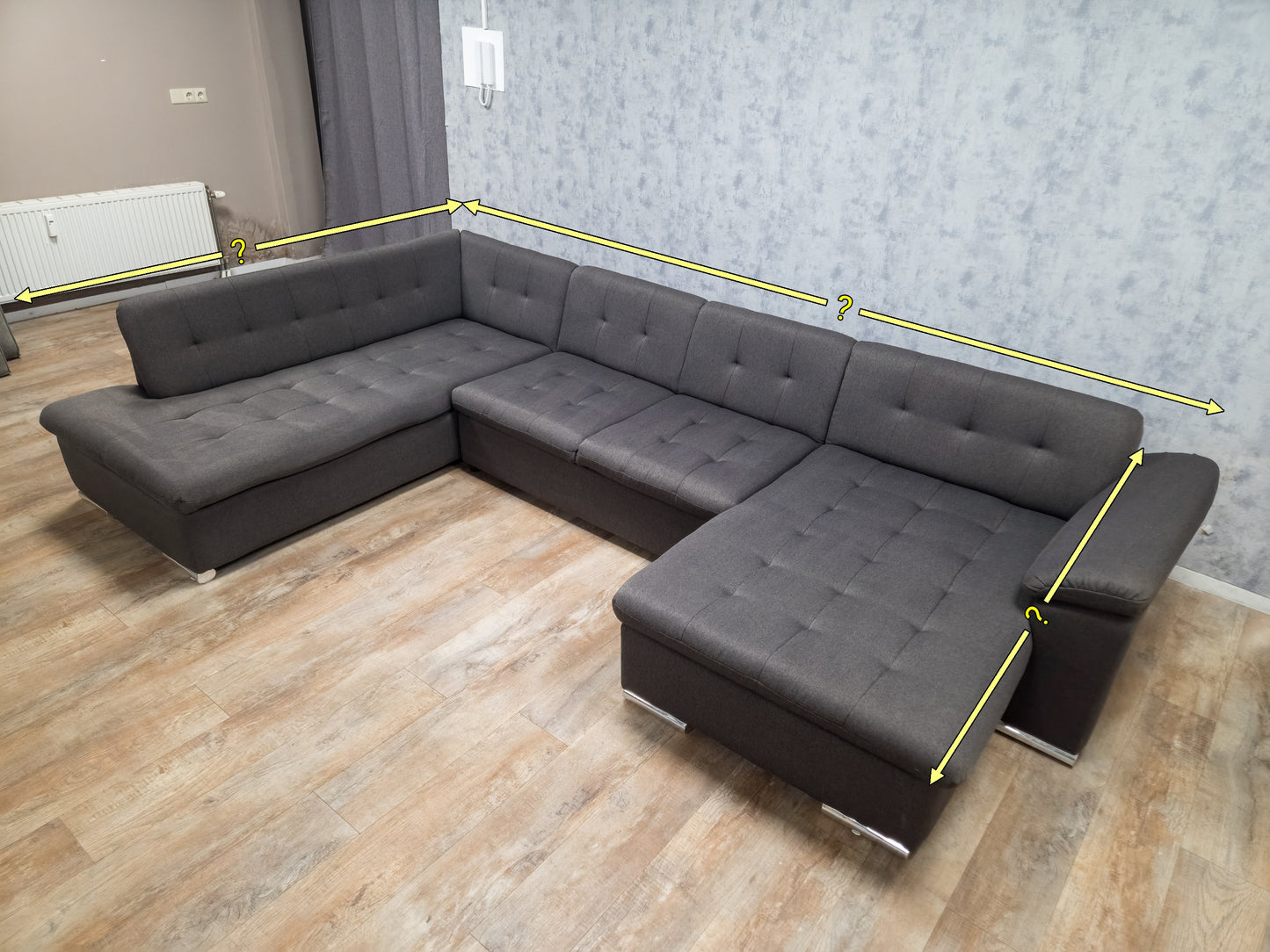 Antraciet U-Bankstel – Stijlvol, Ruim en Comfortabel