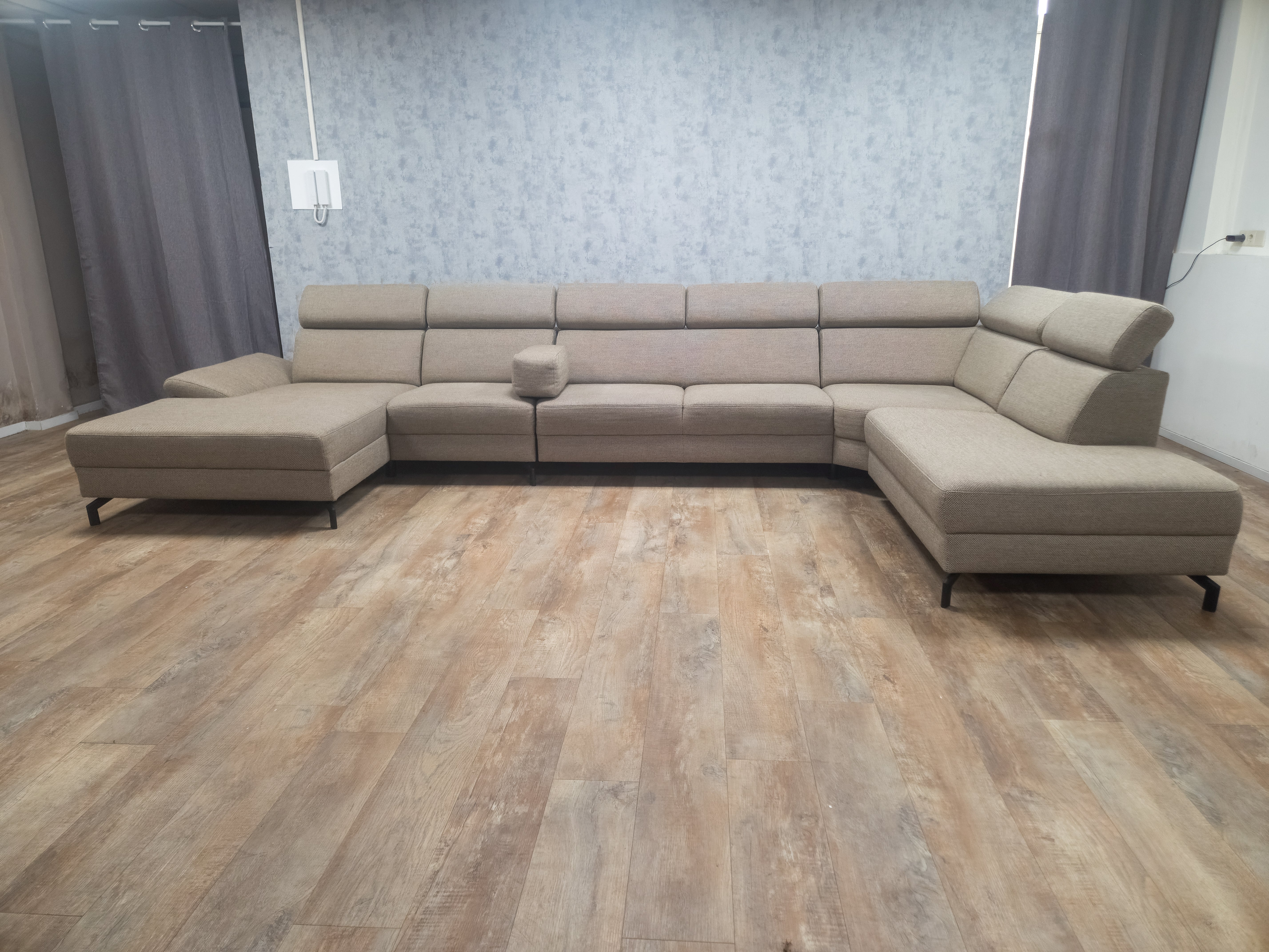 Luxe XXL Grote Beige MONTEL U-Bankstel – Design & Verstelbare Hoofdste ...