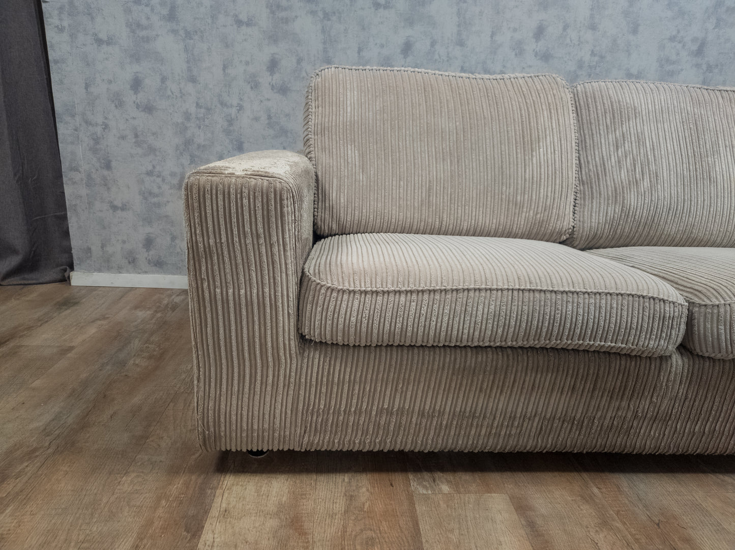 Zeer Mooi Beige RIBSTOF Hoekbank