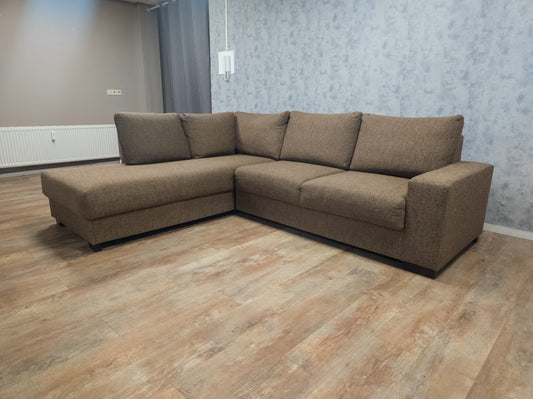 Zeer Mooi Bruin Gemeleerd Hoekbank - BanxteL - 2dehandse Bankstellen