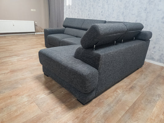 Mooi Antraciet Hoekbank van GOOSSENS - BanxteL - 2dehandse Bankstellen