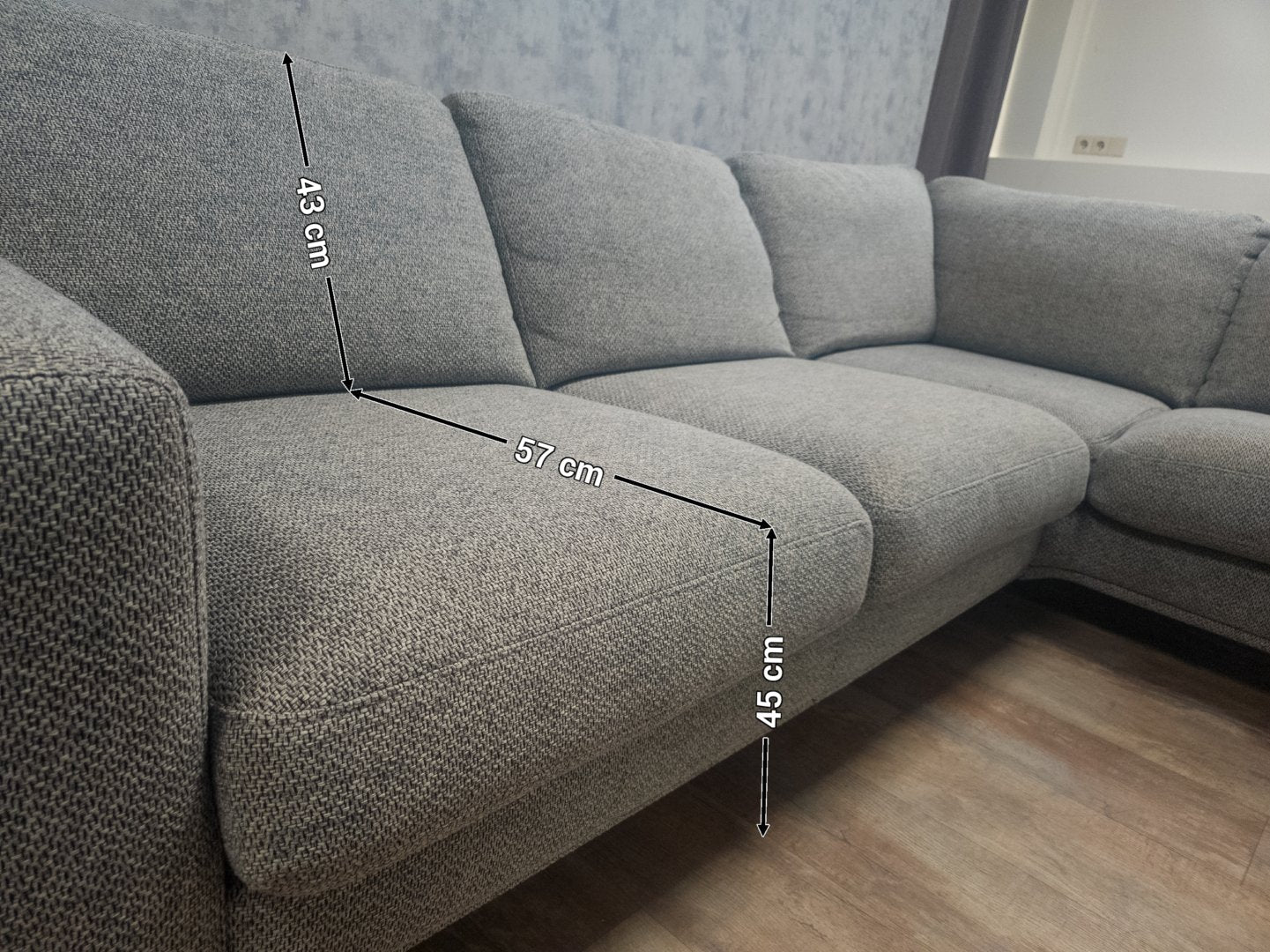 Zeer Mooi Grijs Hoekbank - BanxteL - 2dehandse Bankstellen