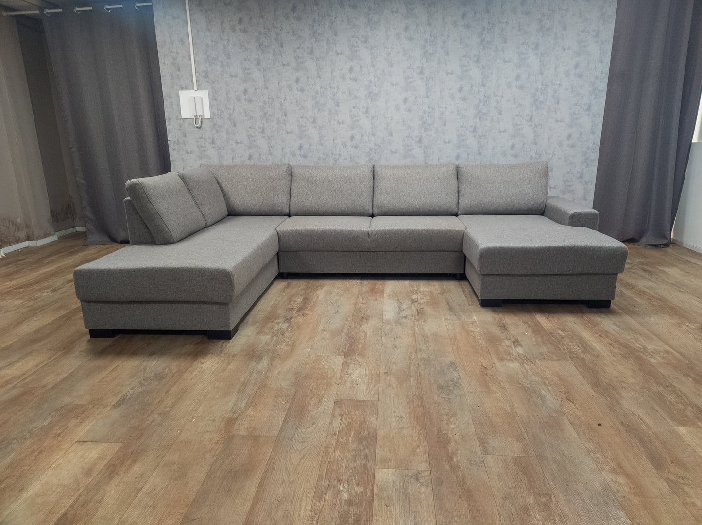 Zeer Mooi Groot Taupe Grijs U Bankstel