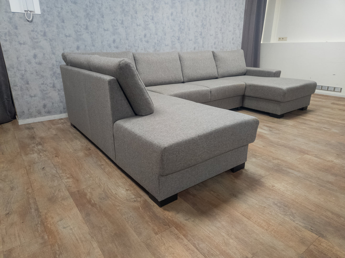 Zeer Mooi Groot Taupe Grijs U Bankstel
