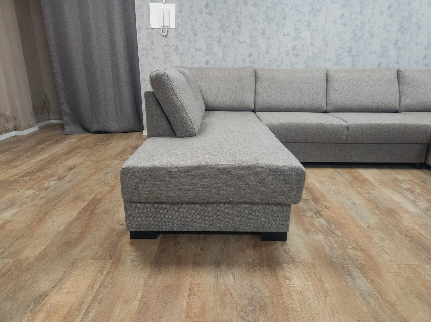 Zeer Mooi Groot Taupe Grijs U Bankstel