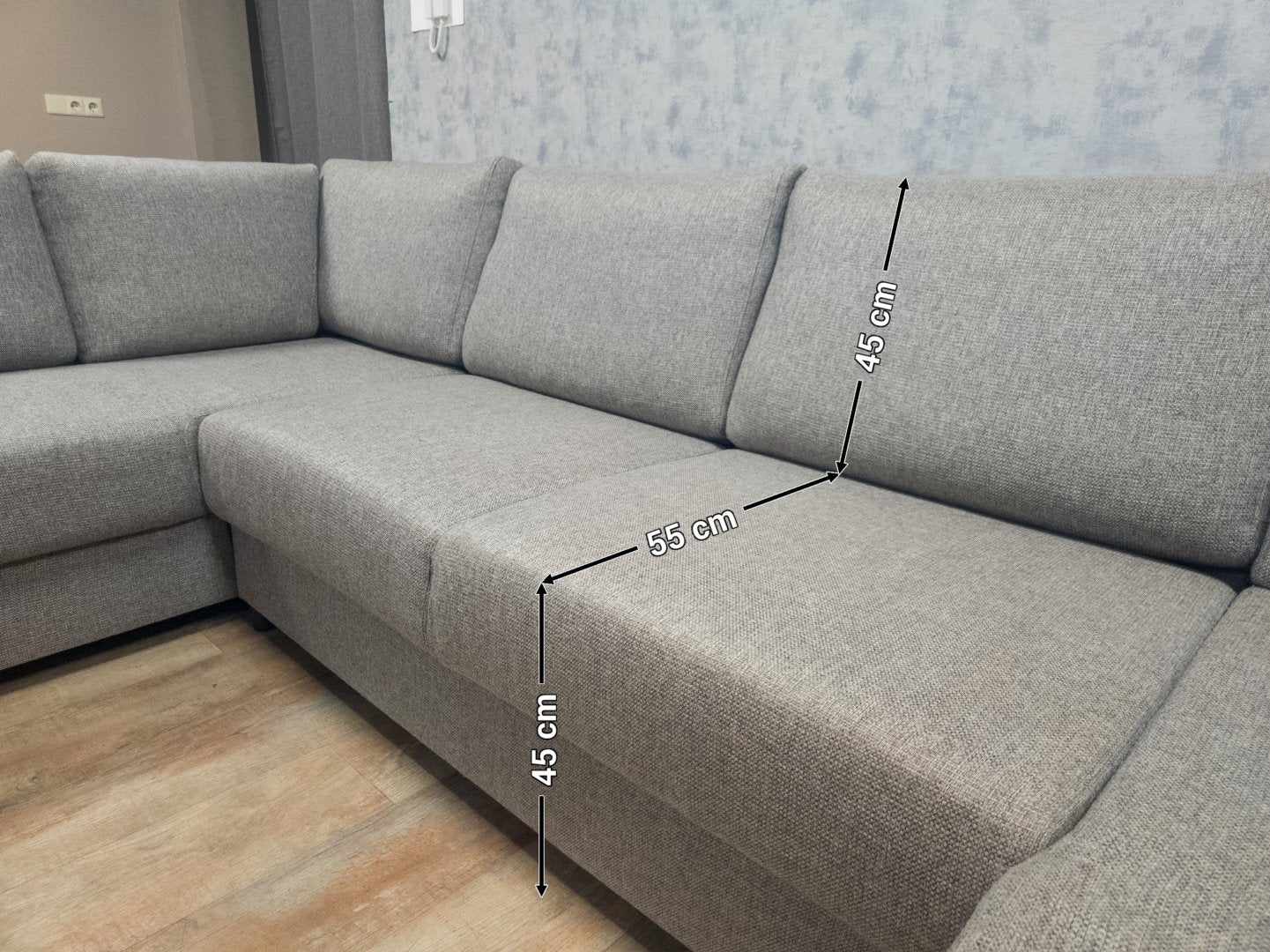 Zeer Mooi Groot Taupe Grijs U Bankstel