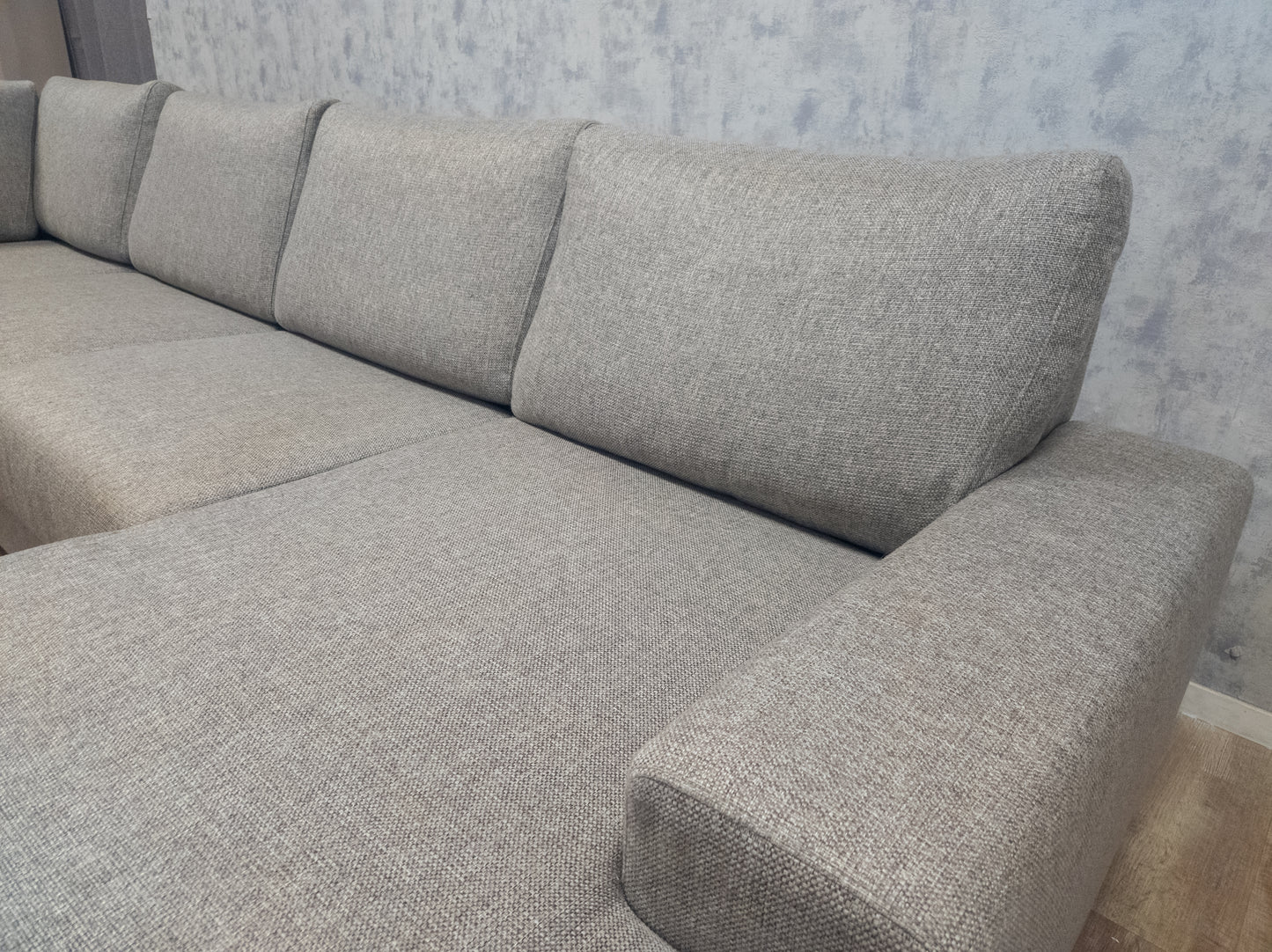 Zeer Mooi Groot Taupe Grijs U Bankstel