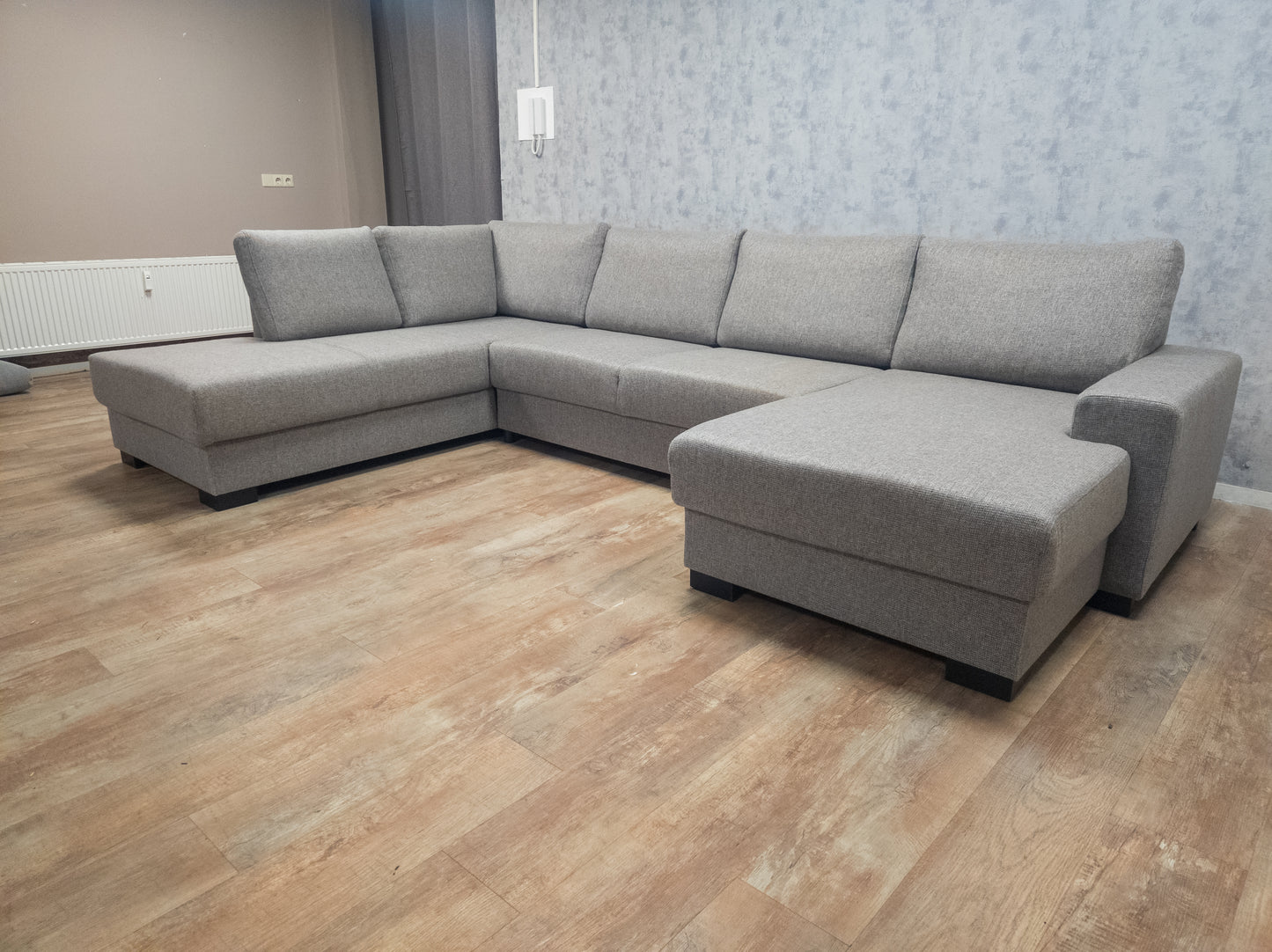 Zeer Mooi Groot Taupe Grijs U Bankstel