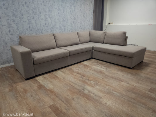Zeer Mooi Taupe Hoekbank - BanxteL - 2dehandse Bankstellen