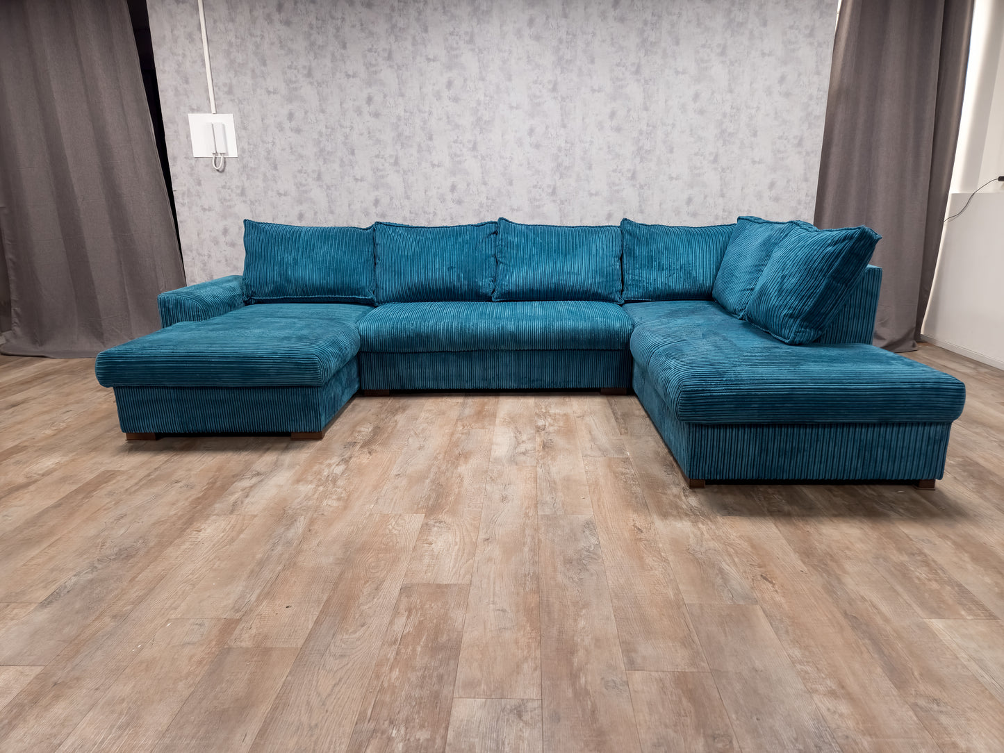 ZEER MOOI BLAUWE AQUA RIBSTOF U BANKSTEL