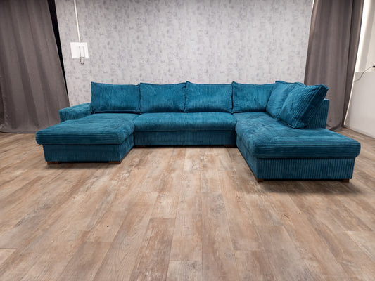 ZEER MOOI BLAUWE AQUA RIBSTOF U BANKSTEL