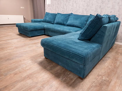 ZEER MOOI BLAUWE AQUA RIBSTOF U BANKSTEL