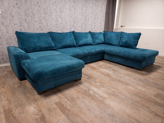 ZEER MOOI BLAUWE AQUA RIBSTOF U BANKSTEL