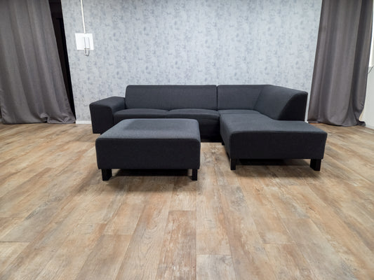 Mooi Antraciet Hoekbank met Hocker