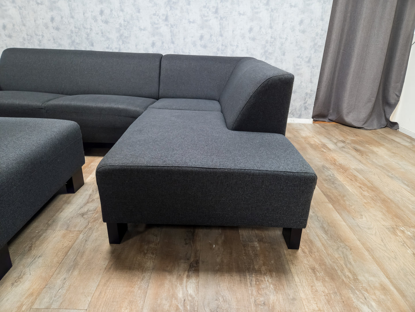 Mooi Antraciet Hoekbank met Hocker