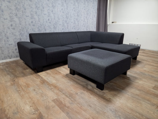 Mooi Antraciet Hoekbank met Hocker
