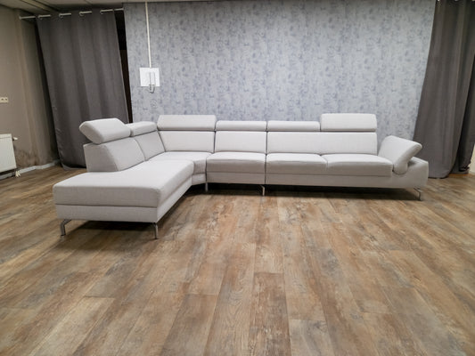 PRACHTIG WITGRIJS MONTEL MODENA DESIGN HOEKBANK