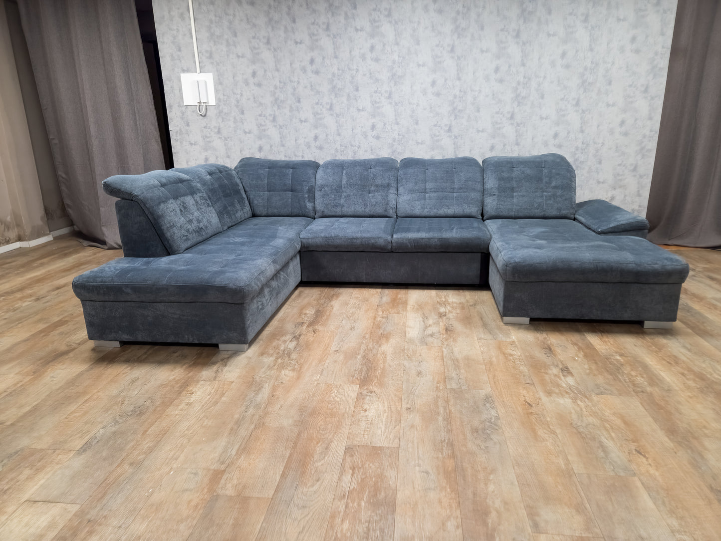 Mooi GrijsBlauwe Multifunctionele U Bankstel