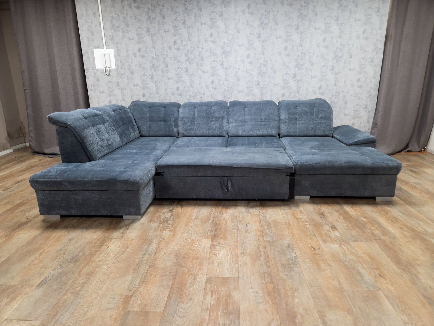 Mooi GrijsBlauwe Multifunctionele U Bankstel