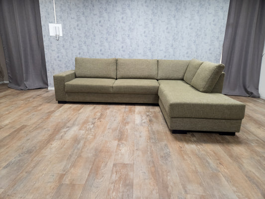 Prachtig Olijf Groene Gemeleerd Kleur Hoekbank