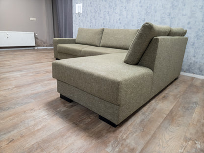 Prachtig Olijf Groene Gemeleerd Kleur Hoekbank