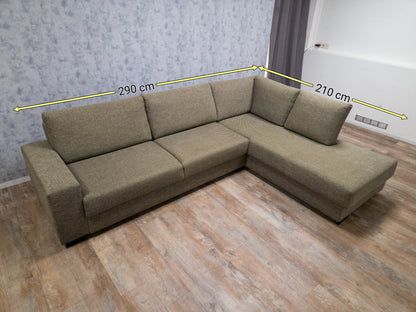 Prachtig Olijf Groene Gemeleerd Kleur Hoekbank