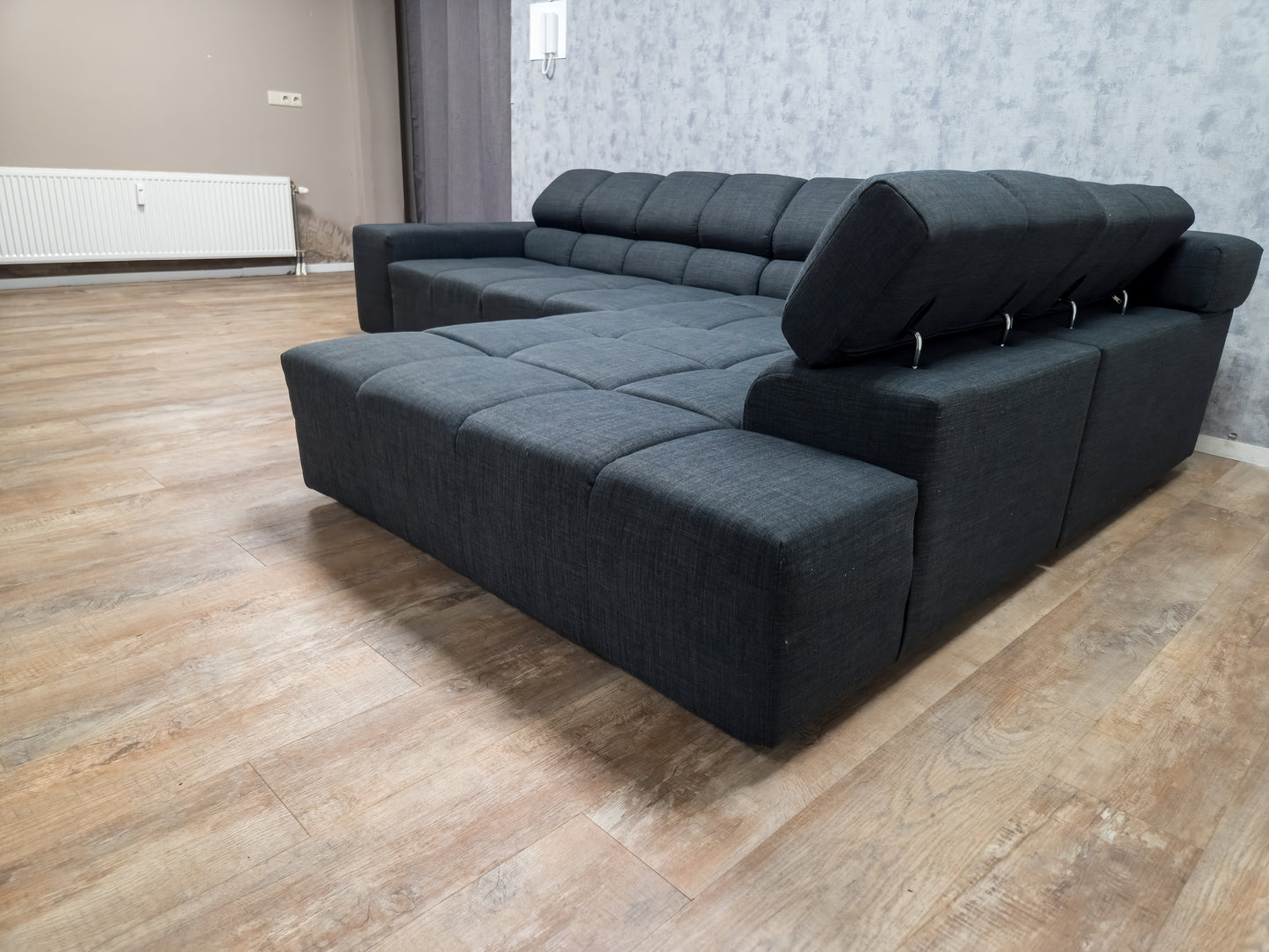 Zeer Mooi Groot Antraciet Relax Hoekbank