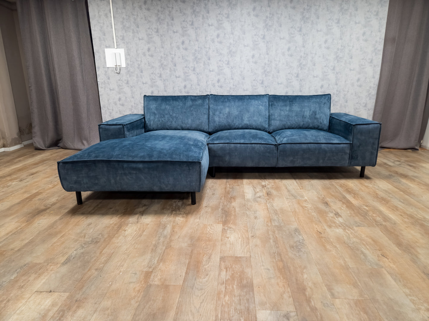 Mooi Blauwe Verlours Hoekbank