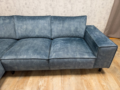 Mooi Blauwe Verlours Hoekbank